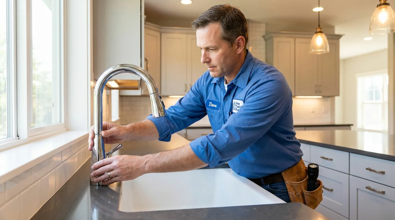 Kitchen faucet installation by Johns Plumbing LLC in Fall River
