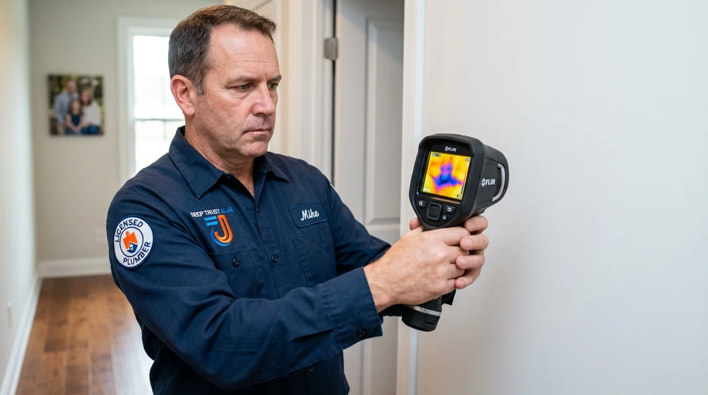 Thermal imaging leak detection by Johns Plumbing LLC in Fall River
